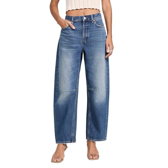 Madewell Denim - Madewell Medium Wash High-Rise Cropped Wide-Leg Jeans